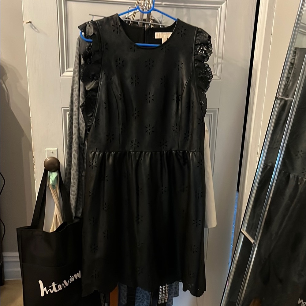 Black Faux Leather Michael Kors Dress size 14